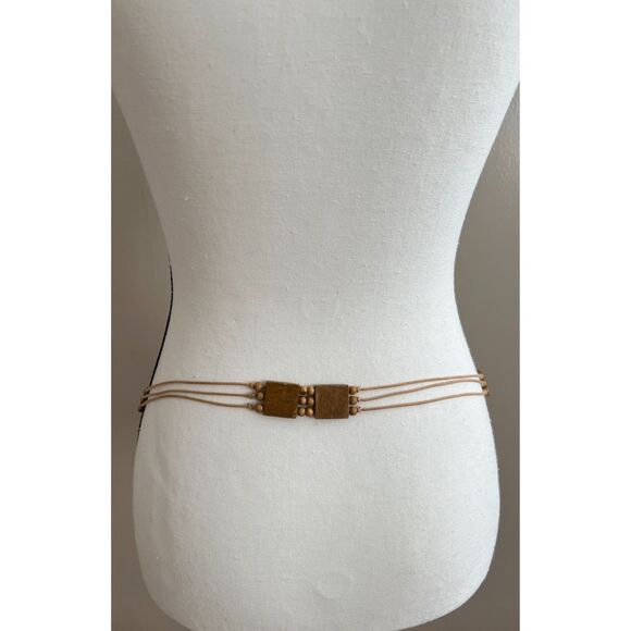 Vintage macrame and wood bead belt - Picture 2 of 10